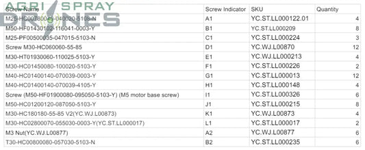 Common Screw Kit T40 Agras Parts