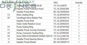 T50 Impeller pump/module Kit