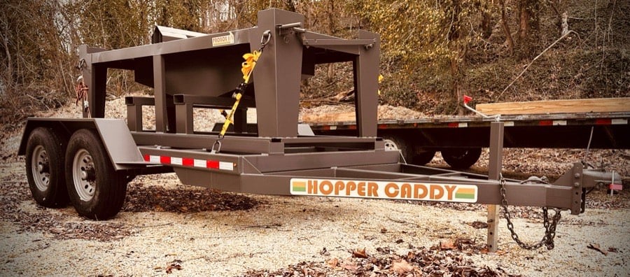 Pro Box II frame mounted on a Hopper Caddy trailer